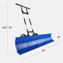 2-Wheel Snow Pusher w/ Adjustable Handle, Reflective Tape - 48in - product view 2