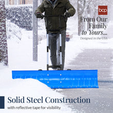 2-Wheel Snow Pusher w/ Adjustable Handle, Reflective Tape - 48in - product view 3
