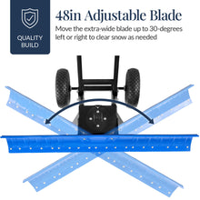 2-Wheel Snow Pusher w/ Adjustable Handle, Reflective Tape - 48in - product view 6