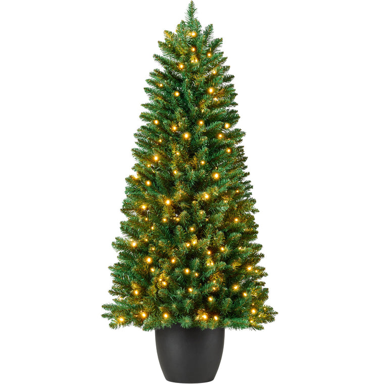 Pre-Lit Potted Christmas Tree w/ Twinkling White LEDs - product view 1