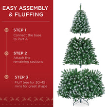 Unlit Frosted Artificial Green Spruce Christmas Tree, w/Easy Assembly - product view 5