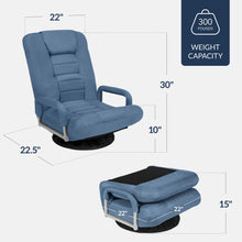 Gaming Floor Chair w/ 360-Degree Swivel, Armrest, Adjustable Backrest - product view 2