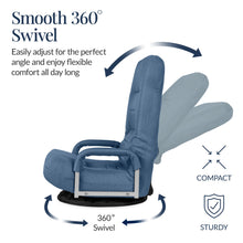 Gaming Floor Chair w/ 360-Degree Swivel, Armrest, Adjustable Backrest - product view 5
