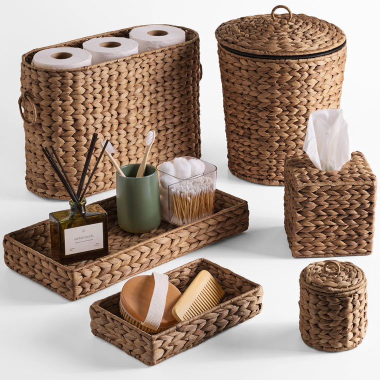 6-Piece Water Hyacinth Bathroom Set - product view 1