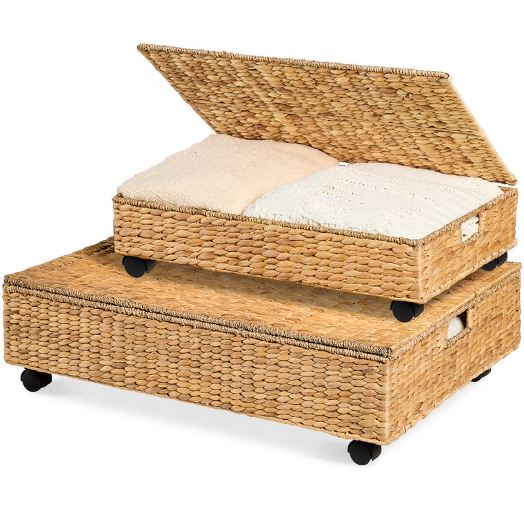 2 PC Water Hyacinth Nesting Underbed Storage Baskets - product view 1