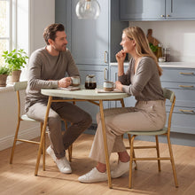 3-Piece Oval Dining Table Set, Small Kitchen Set w/ 2 Chairs - product view 2