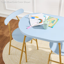 3-Piece Oval Dining Table Set, Small Kitchen Set w/ 2 Chairs - product view 5