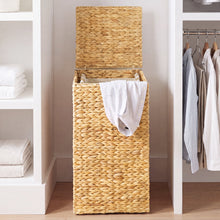 Small Laundry Hamper W/ Lid, Handwoven Laundry Basket, W/ Liner & Handles - product view 4