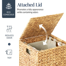 Small Laundry Hamper W/ Lid, Handwoven Laundry Basket, W/ Liner & Handles - product view 8