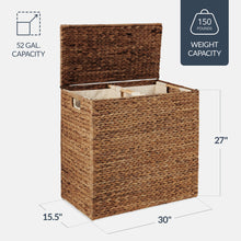 X-Large Laundry Hamper W/ Lid, Woven Laundry Basket, W/ Liner, 53 Gallon - product view 2