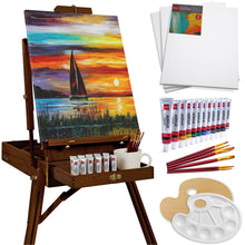 Art Easel for Painting, Portable Adjustable Tripod with 32-Piece Art Set - product view 8