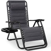 Padded Zero Gravity Recliner Lounger w/Side Tray