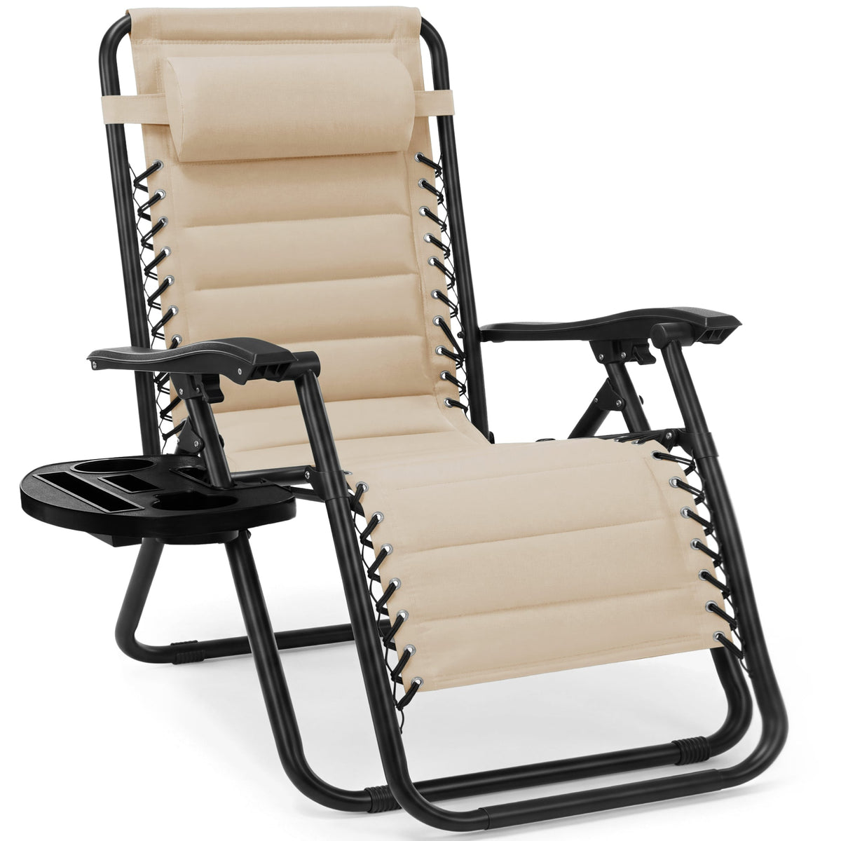 Padded Zero Gravity Recliner Lounger w/Side Tray - product view 1