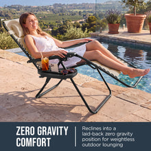 Padded Zero Gravity Recliner Lounger w/Side Tray - product view 3