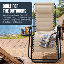 Padded Zero Gravity Recliner Lounger w/Side Tray - product view 4