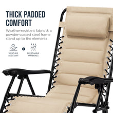 Padded Zero Gravity Recliner Lounger w/Side Tray - product view 5