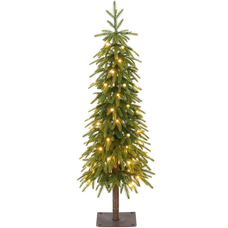 Artificial Downswept Aspen Christmas Tree Twinkling White LEDs - product view 1