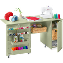 Large Portable Folding Sewing Table Multipurpose Craft Station w/ Wheels - product view 8