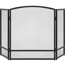 3-Panel Simple Steel Mesh Fireplace Screen w/ Worn Finish - 47.5x27.25in - product view 8
