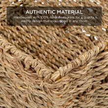 Set of 4 Seagrass Storage Tote Baskets, Laundry Organizer w/ Insert Handles - product view 2