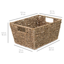 Set of 4 Seagrass Storage Tote Baskets, Laundry Organizer w/ Insert Handles - product view 6
