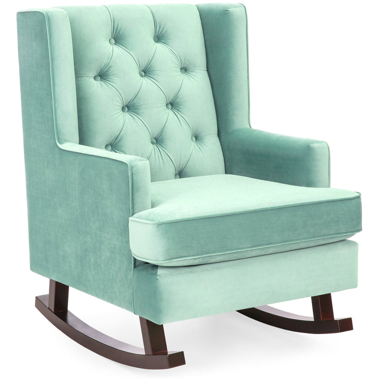 Tufted Upholstered Wingback Rocking Chair - product view 1