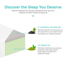 12in Medium-Firm Green Tea & Charcoal Gel Memory Foam Mattress - product view 4