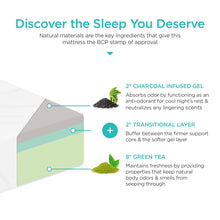 12in Medium-Plush Green Tea & Charcoal Gel Memory Foam Mattress - product view 4