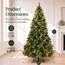 Christmas Tree PreLit Twinkling Lights Pre-Decorated Artificial Frosted Pine - product view 2