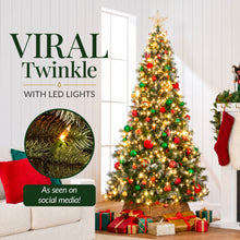 Christmas Tree PreLit Twinkling Lights Pre-Decorated Artificial Frosted Pine - product view 3