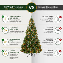 Christmas Tree PreLit Twinkling Lights Pre-Decorated Artificial Frosted Pine - product view 4
