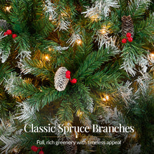 Christmas Tree PreLit Twinkling Lights Pre-Decorated Artificial Frosted Pine - product view 6