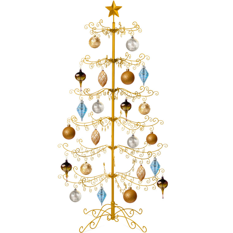 Wrought Iron Christmas Tree Ornament Display w/ Easy Assembly, Stand - 6ft - product view 1