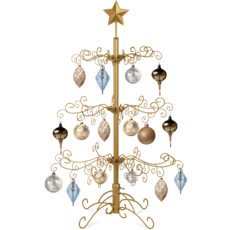 Wrought Iron Christmas Tree Ornament Display w/ Easy Assembly, Stand - 3ft - product view 1