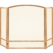 3-Panel Simple Steel Mesh Fireplace Screen w/ Worn Finish - 47.5x27.25in - product view 1