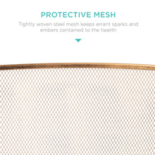 3-Panel Simple Steel Mesh Fireplace Screen w/ Worn Finish - 47.5x27.25in - product view 3