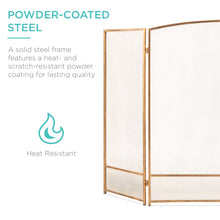 3-Panel Simple Steel Mesh Fireplace Screen w/ Worn Finish - 47.5x27.25in - product view 5