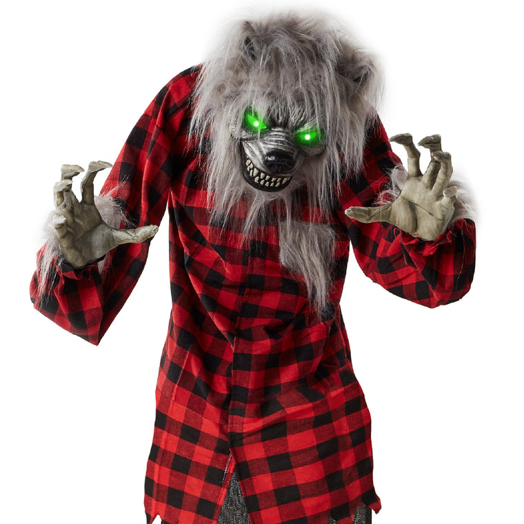 Howling Hudson Standing Animatronic Werewolf w/ Sounds, LED Eyes - 5ft - product view 1