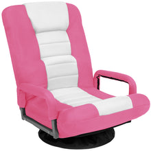 Gaming Floor Chair w/ 360-Degree Swivel, Armrest, Adjustable Backrest