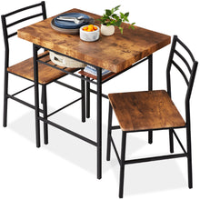 3-Piece Modern Square Dining Set w/ Storage Rack - product view 8