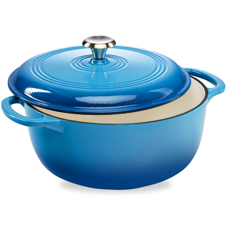 Cast-Iron Dutch Oven Kitchen Cookware w/ Enamel, Handles - 7.5qt - product view 1