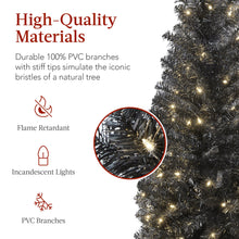 Pre-Lit Black Artificial Pencil Holiday Tree - product view 3