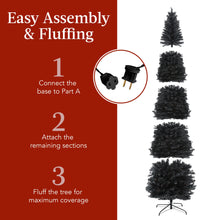 Pre-Lit Black Artificial Pencil Holiday Tree - product view 4
