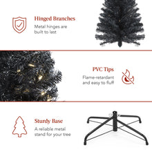 Pre-Lit Black Artificial Pencil Holiday Tree - product view 6