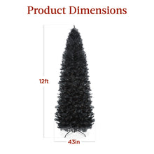 Pre-Lit Black Artificial Pencil Holiday Tree - product view 7