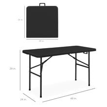 Portable Folding Plastic Dining Table w/ Handle, Lock - 4ft - product view 2