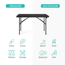 Portable Folding Plastic Dining Table w/ Handle, Lock - 4ft - product view 4