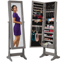 Full Length Freestanding Jewelry Mirror Armoire w/ Velvet Interior - product view 1