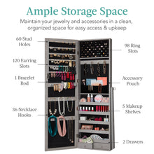 Full Length Freestanding Jewelry Mirror Armoire w/ Velvet Interior - product view 2