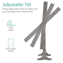 Full Length Freestanding Jewelry Mirror Armoire w/ Velvet Interior - product view 3